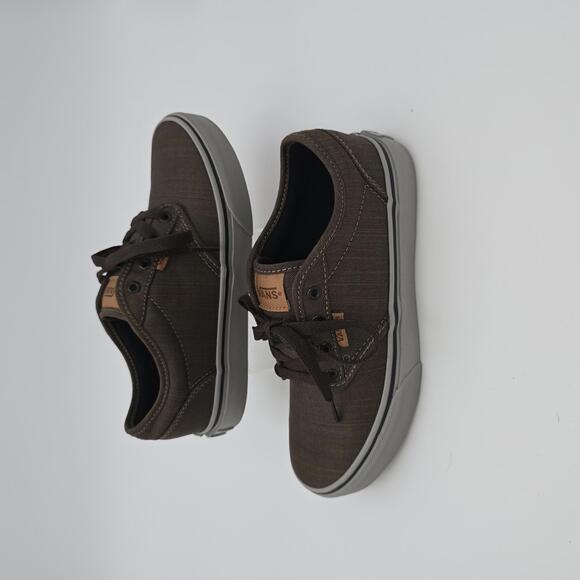 Vans Boy's Atwood Textile Walnut/Grey low skate shoes size 3 - Picture 3 of 8